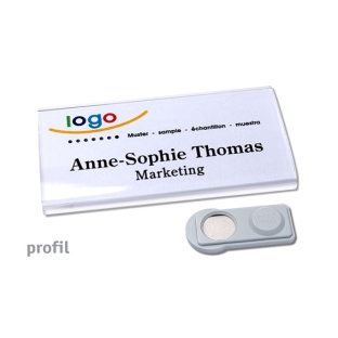 Naambadges Profil smag® magneet transparant 