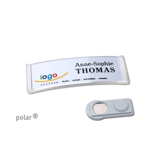 Naambadges polar® 20 smag® magneet transparant 