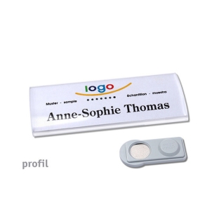 Naambadges Profil 30  smag® magneet transparant 