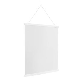 Houten posterstrips/posterhangers, met ophangkoord en magneetsluiting 420 mm | wit