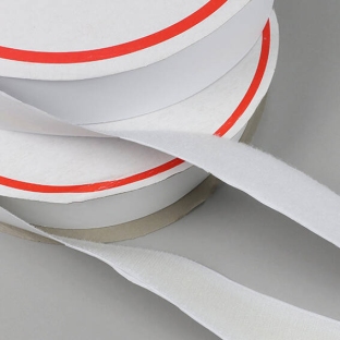 Zelfklevend klittenband, set bestaande uit 25 m lusband en 25 m haakband 50 mm | wit