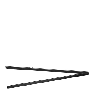 Posterstrips kunststof 420 mm | zwart | 2 ophangoogjes