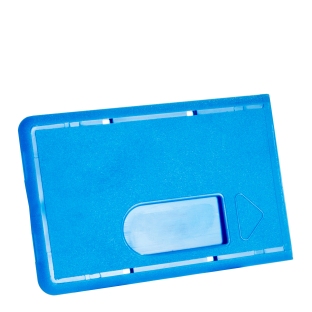 Pashouder van hard plastic met uitsparing, blauw 