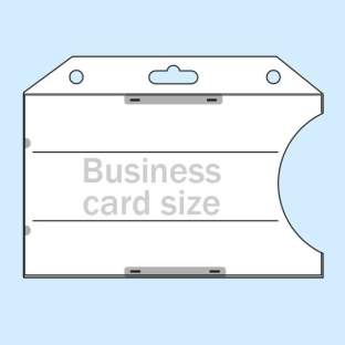 Badges voor visitekaartje/creditcard, hard plastic, met ronde perforaties en eurolock 