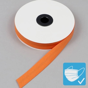 Biaisband, katoen en polyester, 20 mm (rol á 25 m) oranje