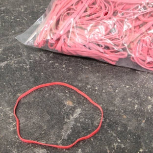 Rubberen elastieken, rood 100 mm | 3 mm