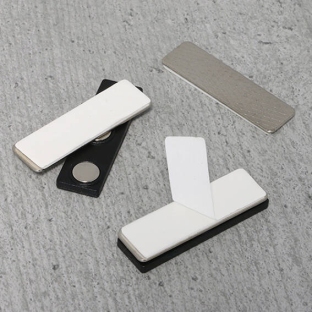 Magneet voor naambadges, zelfklevend 45 x 13 mm | 3 magneetrondjes