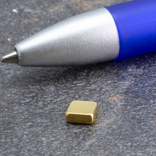 Neodymium blokmagneten rechthoekig, verguld 5 x 5 mm | 2 mm