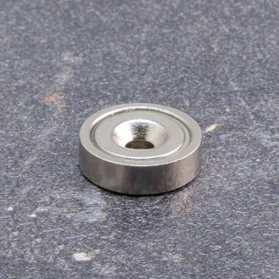 Magneet met verzonken gat/potmagneet, neodymium 16 mm | N42