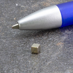 Kubusmagneten, Neodymium, vernikkeld 3 x 3 x 3 mm