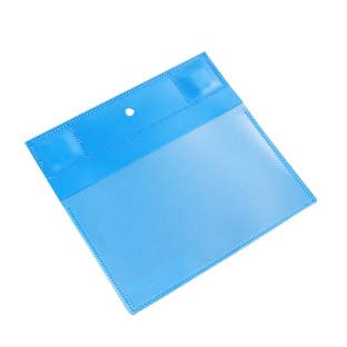 Magnetische hoezen met klep voor A6, met 2 neodymium magneten, lange zijde geopend, PP, blauw 