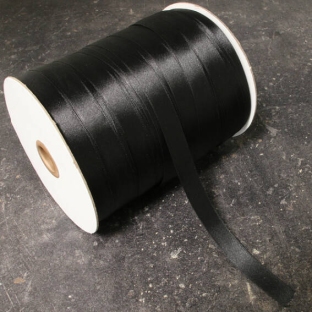 Satijnband, 10 mm, zwart (Rol á 300 m) 