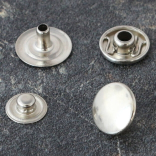 Drukknopen, type S, 12,4 mm, vernikkeld 
