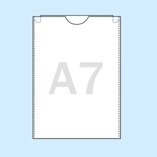 U-hoezen/etuis voor A7, korte zijde geopend, transparant 