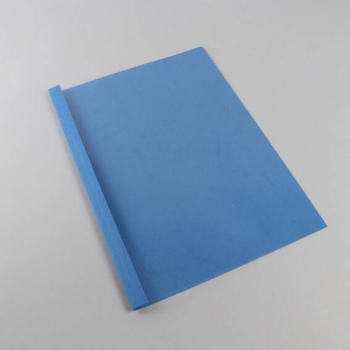 Thermische inbindomslag A4, karton met linnenstructuur, 80 vel, blauw | 8 mm | 250 g/m²