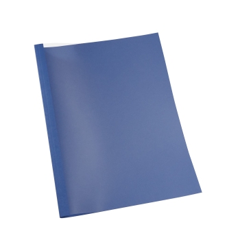 Thermische inbindomslag A4, karton met leerstructuur, 30 vel, donkerblauw | 3 mm | 230 g/m²