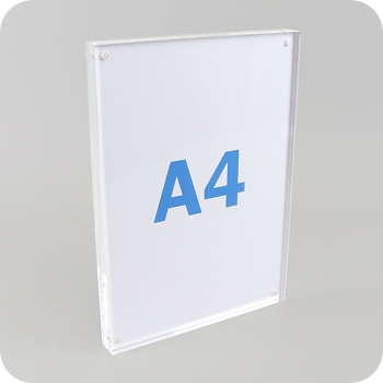 T-standaard A4 magnetisch, staand formaat, acryl, transparant 