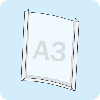 Documenthouder A3 staand formaat | voorzijde open, achterzijde voorzien van 3 hoogwaardige lijmstrips (PET-drager)