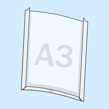 Documenthouder A3 staand formaat | voorzijde open met penhouder, achterzijde voorzien van 3 hoogwaardige lijmstrips (PET-drager)