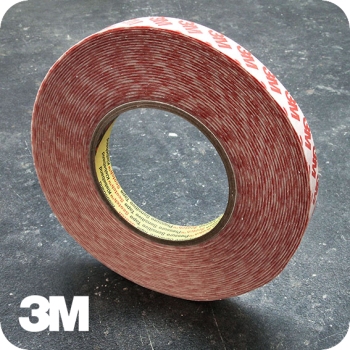 Dubbelzijdig PET tape, zeer sterk/zeer sterk, 3M 9088 9 mm