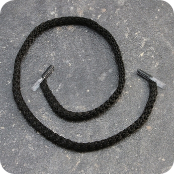 Koord, gevlochten, 2-zijdig genippeld, 450 mm, zwart 