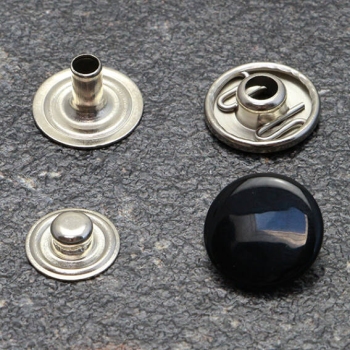 Drukknopen, type S, 12,4 mm, zwart 