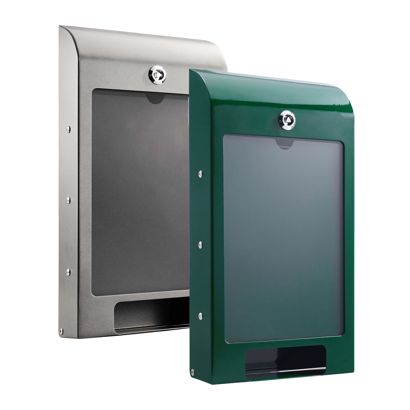 Hondenpoepzakjesdispenser, met A4 infovakje, staal 