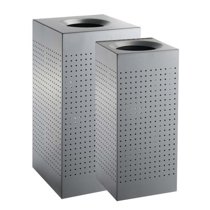 Afvalbak, voor buiten, staal, grijs 