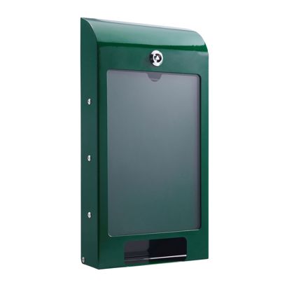 Hondenpoepzakjesdispenser, met A4 infovakje, staal groen 
