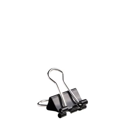 Foldback papierclips, zwart 15 mm