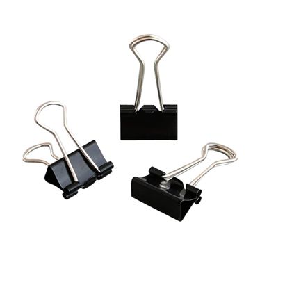 Foldback papierclips, zwart 19 mm