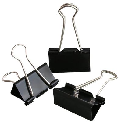 Foldback papierclips, zwart 41 mm