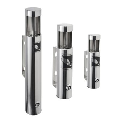 Wand asbak DARWIN, roestvrij staal, zilver 