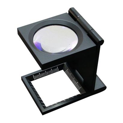 Opvouwbaar vergrootglas/precisieloep/metalen dradenteller zonder vervorming, 6 x vergrotend 