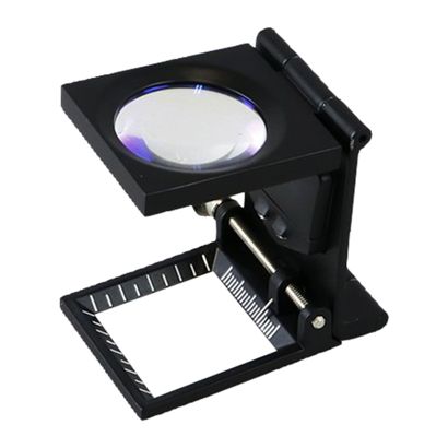 Opvouwbaar vergrootglas/LED-verlichting/precisieloep/draadteller/verstelbare wijzer/zonder vervorming, 6x vergrotend 