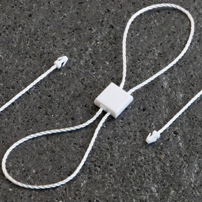 Folderkoord van textiel 2 splinten en insteekdoosje wit