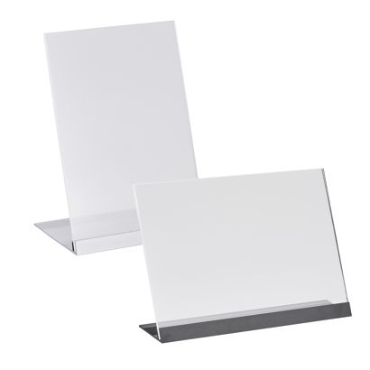 L-standaard acryl met aluminium voet 