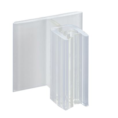 Kaartgrippers, zelfklevend in 90° hoek met flexibele Steg | 25 x 25 mm