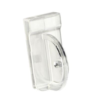 Kaartgripper/schapstopper clip voor scanrails voor geperforeerde kaartjes
 