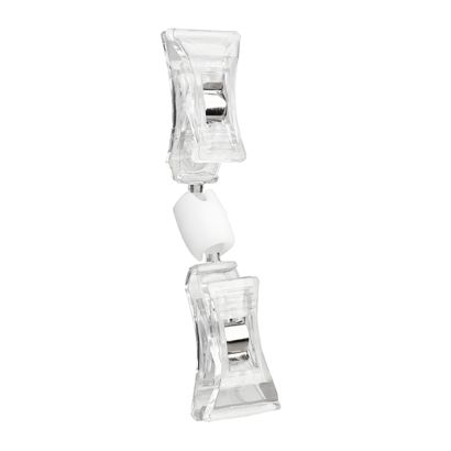 Sign-Clip met 2 kleine klemmen, transparant zonder verlenging