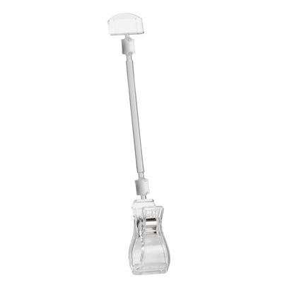 Sing-Clip met grote klem en kleine prijskaarthouder, 10 cm verlenging, transparant 10 cm verlenging