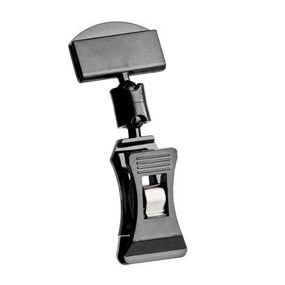 Sign-Clip met kleine klem en kleine prijskaarthouder, zwart 