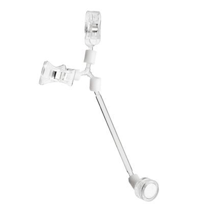 Sign-Clip met miniklem, kleine klem en neodymium magneetvoet, 10 cm verlenging, transparant 