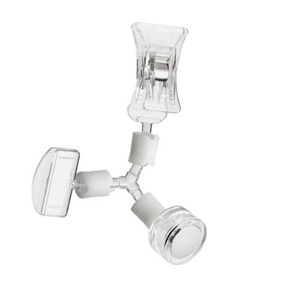 Sign-Clip met kleine prijshouder, kleine klem en neodymium magneetvoet, transparant 