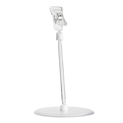 Sign-Clip met kleine klem en basisschijf (Ø 90 mm), 10 cm verlenging, transparant 