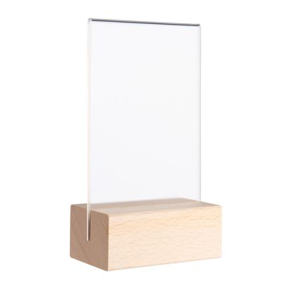 Tafelstandaard MODUL, acrylglashoes met houten voet null | null | A7