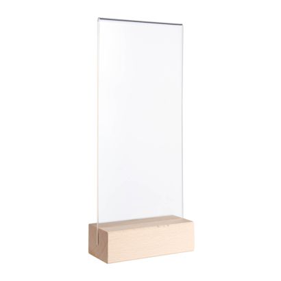Tafelstandaard MODUL, acrylglashoes met houten voet null | null | 1/3 A4