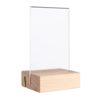 Tafelstandaard MODUL, acrylglashoes met houten voet null | null | A7