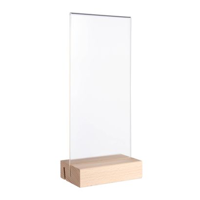 Tafelstandaard MODUL, acrylglashoes met houten voet null | null | 1/3 A4