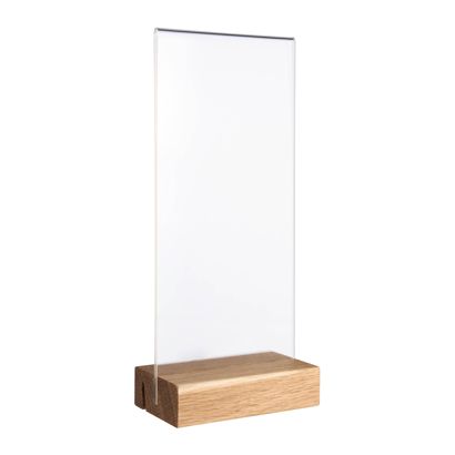 Tafelstandaard MODUL, acrylglashoes met houten voet null | null | 1/3 A4